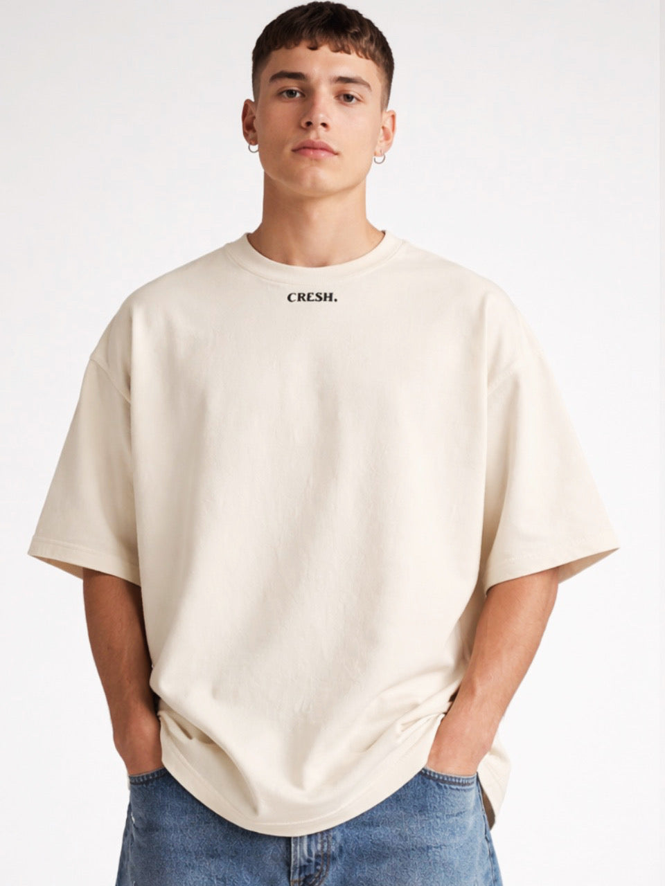 Oversized drop shoulder Cresh t shirt