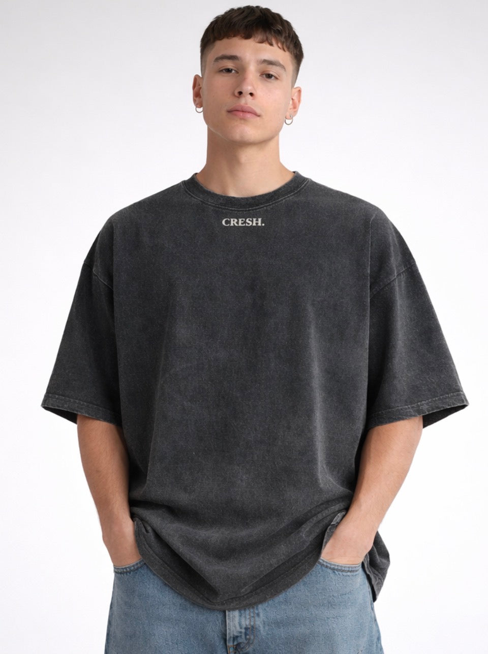 Oversized drop shoulder Vintage Cresh t shirt (Copy)