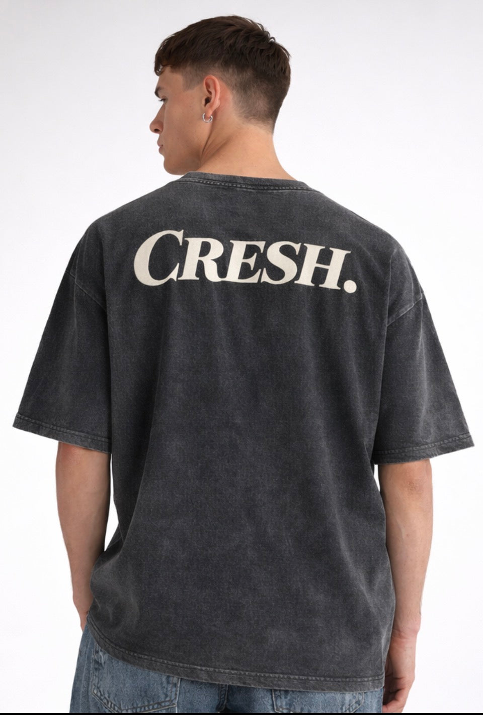 Oversized drop shoulder Vintage Cresh t shirt (Copy)